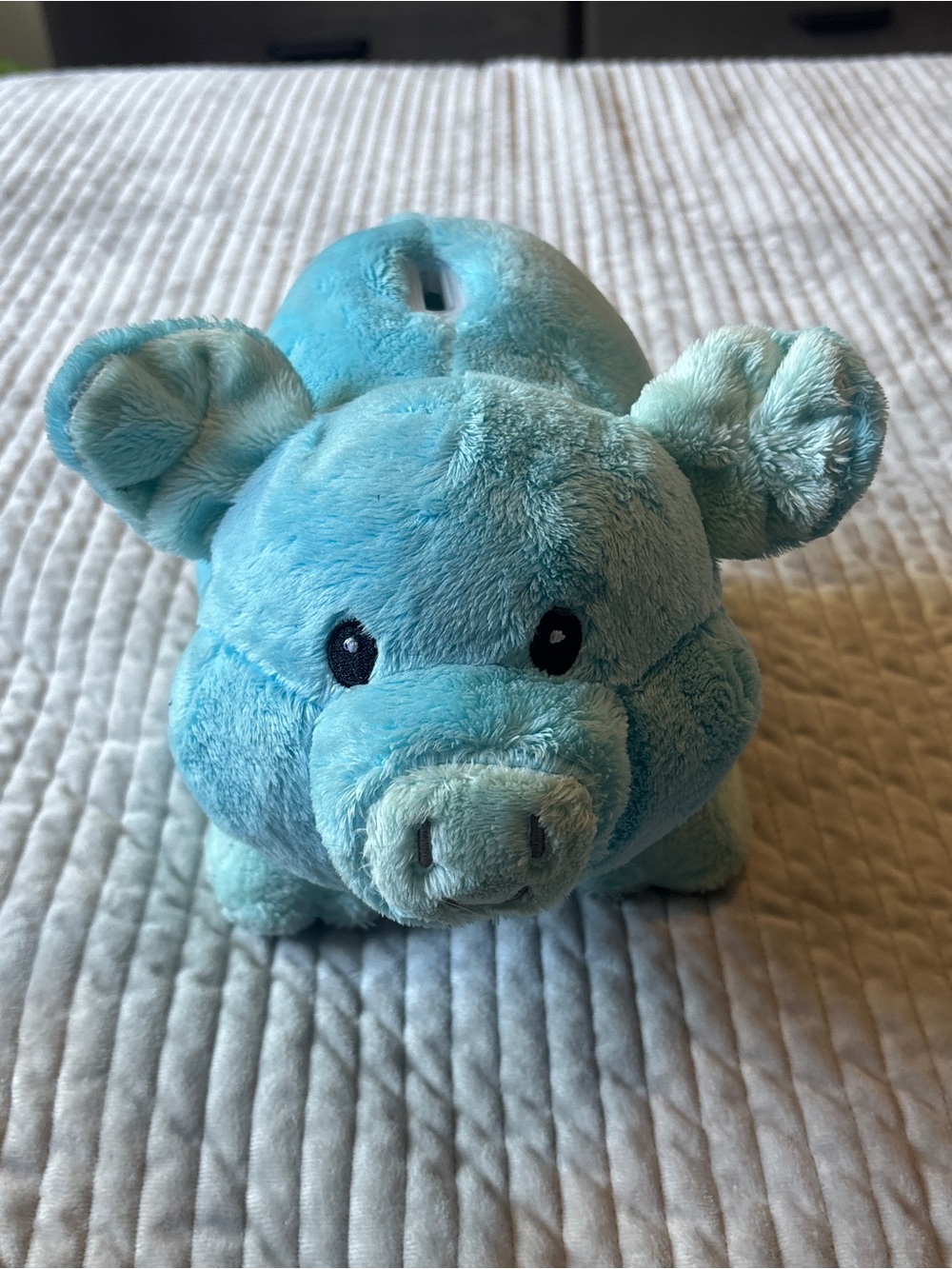 Piggy Thrifters Blue Pig Plush Coin Bank